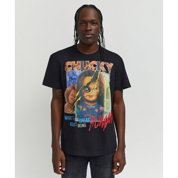 Chucky T-Shirt Men’s 2X (XXL) Black Human Child's Play Tee - Picture 3 of 6